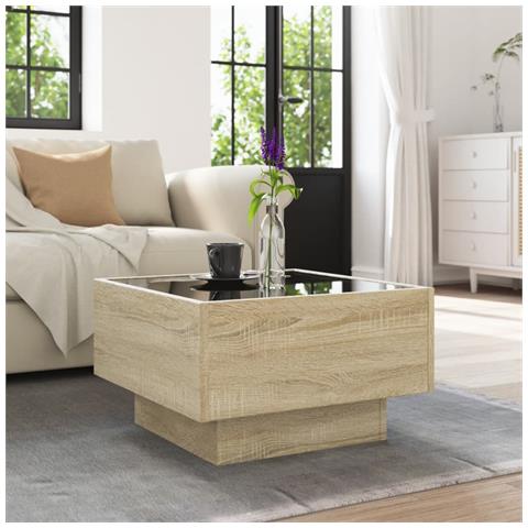 Tavolino Salotto Con Led Rovere Sonoma 50x50x30 Cm Multistrato - Foto 11