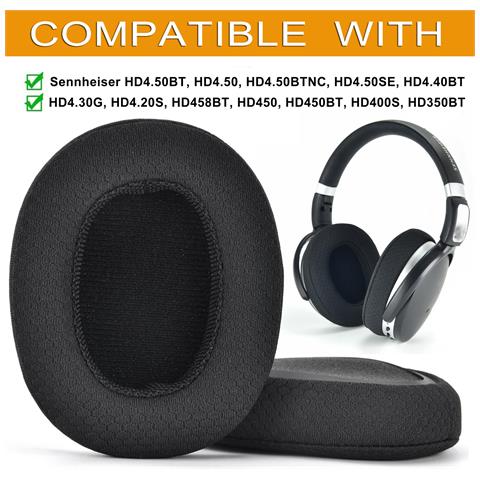 Cuscinetti Auricolari Per Sennheiser Hd 4.50bt / Hd 4.50 / Hd 4.50btnc / Hd 4.50se Black - Foto 2
