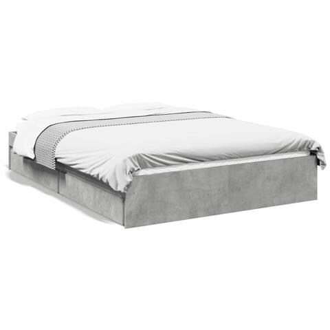 Giroletto Cassetti Grigio Cemento 135x190 Cm Legno Multistrato - Foto 2