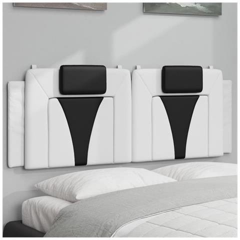 Cuscino Testiera Nero E Bianco 120 Cm In Similpelle - Foto 1