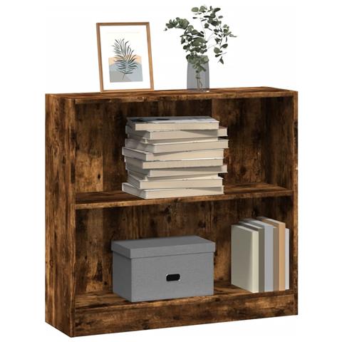 Libreria Rovere Fumo 80x24x76 Cm In Legno Multistrato - Foto 1