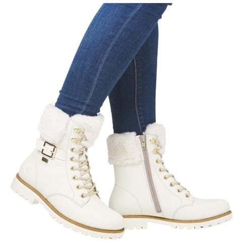 White Casual Closed Ladies Mid Height Boots Stivaletti Pelle Scarpe Donna Bianco Eu 40, D8481-80 - Foto 2