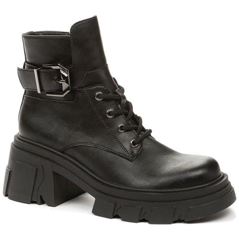 Black Casual Closed Booties Stivaletti Sintetico E Tessile Scarpe Donna Nero Eu 37, 848071/10-01 - Foto 1