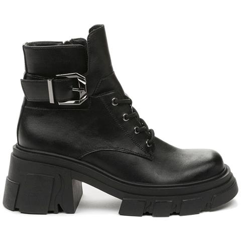 Black Casual Closed Booties Stivaletti Sintetico E Tessile Scarpe Donna Nero Eu 37, 848071/10-01 - Foto 2