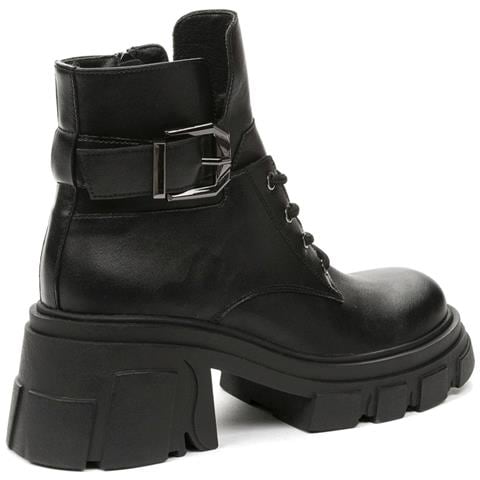 Black Casual Closed Booties Stivaletti Sintetico E Tessile Scarpe Donna Nero Eu 37, 848071/10-01 - Foto 3