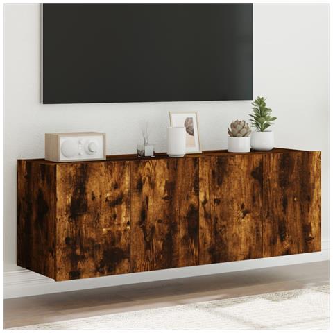 Mobili TV a Parete con Luci LED 2pz Rovere Fumo 60x35x41 cm - Foto 10