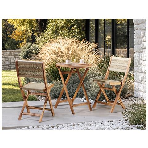 Set Bistrot Prossedi Legno D'acacia Beige - Foto 1