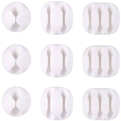 Fermacavi In Silicone, Organizzatore Per Cavi Da 9 Pezzi White - Foto 1