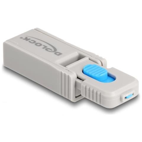 20925 Clip Sicura Bloccaporte + Chiave Micro-usb Blu, Grigio Plastica 5 Pz - Foto 2