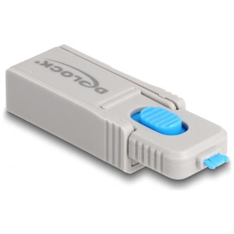 20925 Clip Sicura Bloccaporte + Chiave Micro-usb Blu, Grigio Plastica 5 Pz - Foto 3