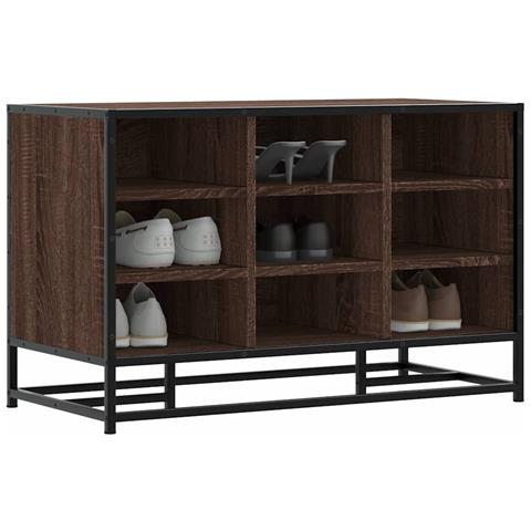 Scarpiera Rovere Marrone 84x40x53,5 Cm Truciolato E Metallo - Foto 1