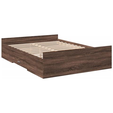 Giroletto Cassetti Rovere Marrone 120x190 Cm Legno Multistrato - Foto 2