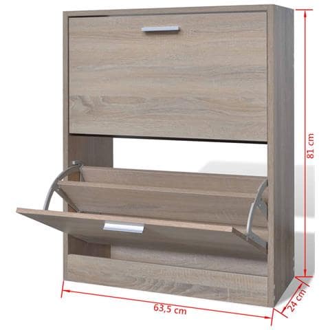 Lusso Casadino -  Scarpiera In Legno Effetto Rovere Con 2 Scomparti - Foto 6