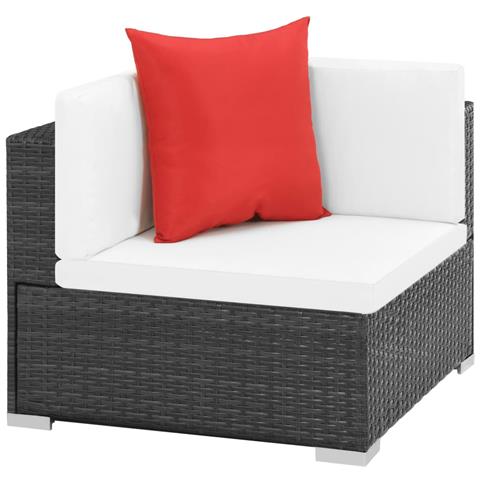 Lusso Casadino -  Set Divani Da Giardino 7 Pz Con Cuscini In Polyrattan Nero - Foto 1
