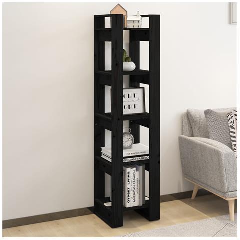 Lusso Casadino - Libreria/divisorio Nero 41x35x160 Cm In Legno Massello Di Pino - Foto 8