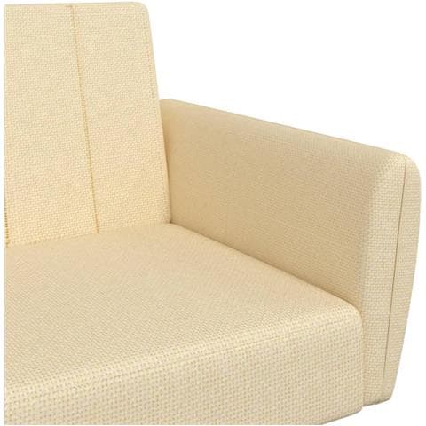 Divano Letto a 2 Posti Crema in Tessuto - Foto 9