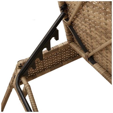 Lettino Prendisole con Cuscini Beige in Polyrattan - Foto 9