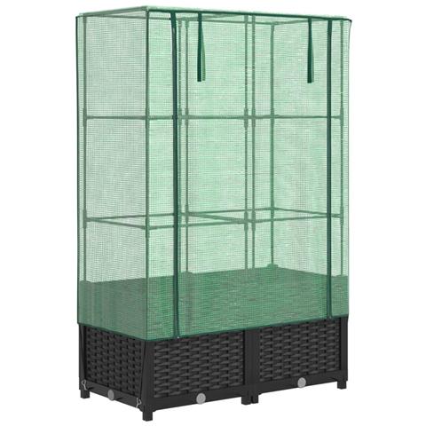 Letto Rialzato con Copertura Serra Effetto Rattan 80x40x138 cm - Foto 1