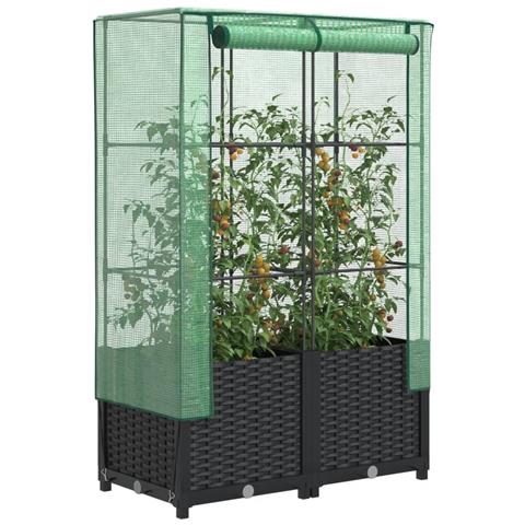 Letto Rialzato con Copertura Serra Effetto Rattan 80x40x138 cm - Foto 2