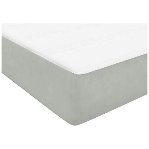 Giroletto a Molle con Materasso Grigio Chiaro 80x210 cm Velluto - Foto 9