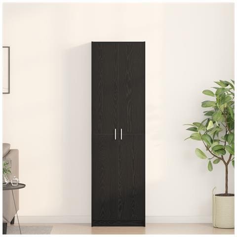 guardaroba rovere nero 55x25x189 cm legno ingegnerizzato - Foto 2