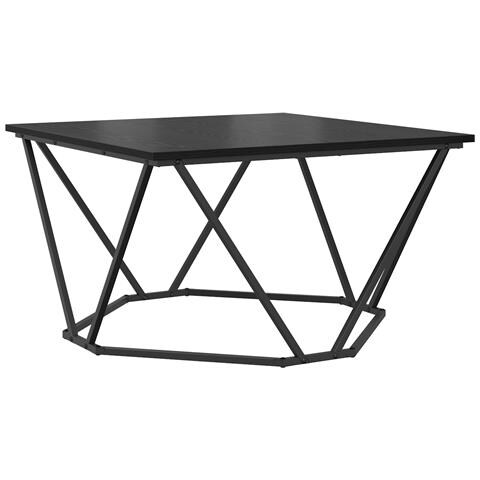 Tavolino da caffè Nero Rovere 80x80x45 cm Legno ingegnerizzato - Foto 1