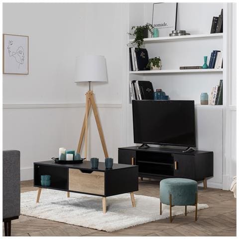 Freja Tavolino Nero In Stile Scandinavo Con Cassetto - Foto 6