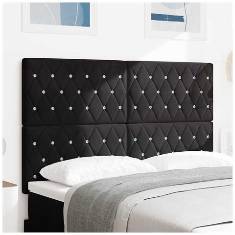 Testiera LED con luci a strisce a LED Nero 144 cm Velluto - Foto 2