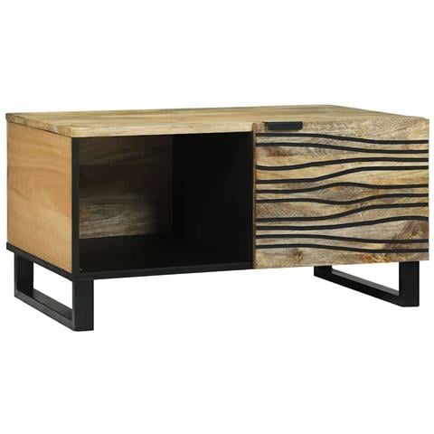 Tavolino da salotto Marrone e Nero 80 x 50 x 40 cm - Foto 1