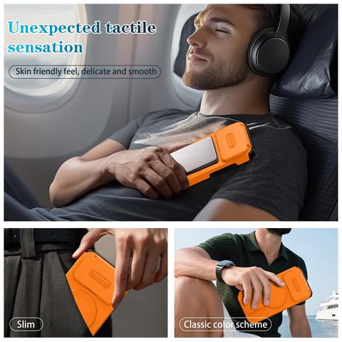 Custodia Magnetica A Libro 2-in-1 Compatibile Con Iphone 17 - Antiurto E Dissipazione Del Calore Orange - Foto 7
