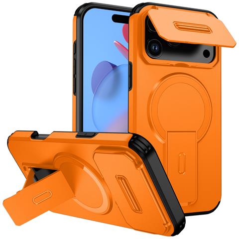 Custodia Magnetica A Libro 2-in-1 Compatibile Con Iphone 17 - Antiurto E Dissipazione Del Calore Orange - Foto 1