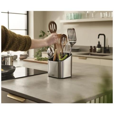 Portautensili Da Cucina Surface Modello A Gradini Organizzatore Per Utensili Da Cucina In Acciaio Inox Design Inclinato Colore Acciaio - Foto 2