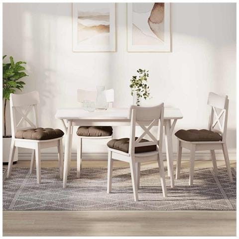 Cuscini per Seduta 4 pcs Marrone 40 x 40 x 12 cm Tessuto - Foto 2