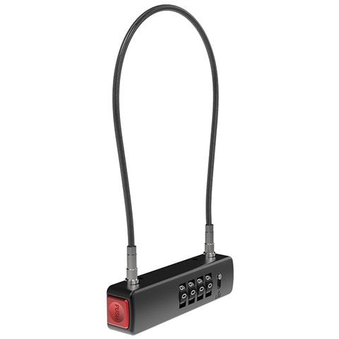 Lucchetto A Cavo Combinato Da 30 Cm - Cavo In Acciaio, Reset A Pulsante, Antiruggine, Flessibile Black - Foto 1