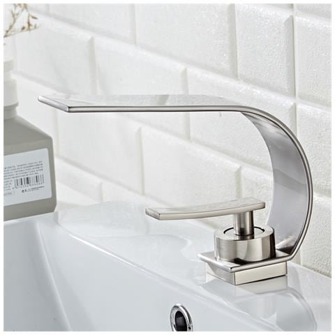 Rubinetto per lavabo da bagno, Blackswan, tipo M249, modello Waves in nichel, misura 20,5 cm - Foto 2