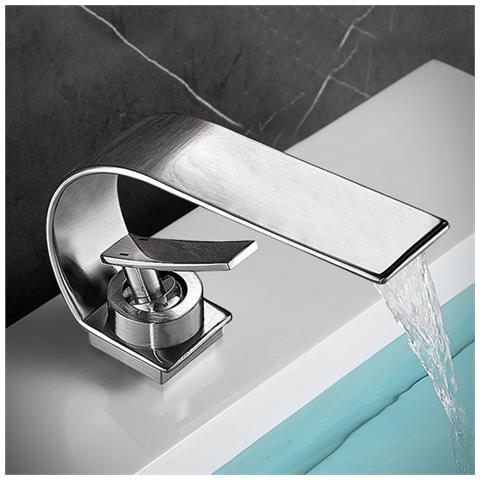 Rubinetto per lavabo da bagno, Blackswan, tipo M249, modello Waves in nichel, misura 20,5 cm - Foto 4