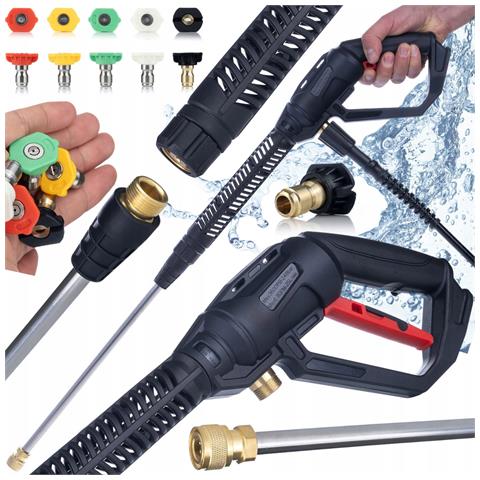 Pistola Alta Pressione Pro Clean Gun Pcg1 Set - 5 Ugelli | 4000 Psi | Compatibile Con Kärcher, Bosch, Kranzle - Foto 1