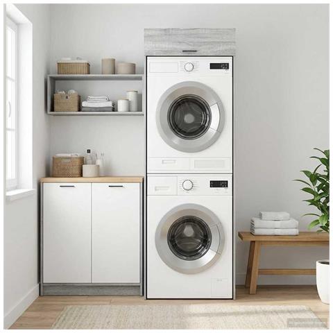 Mobiletto per lavatrice Grigio Sonoma 67,5 x 68 x 200 cm - Foto 2
