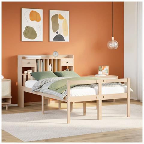 Letto Libreria senza Materasso 135x190 cm in Legno di Pino - Foto 2