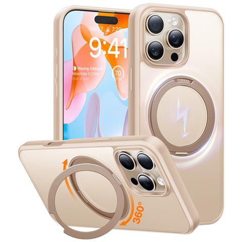 Cover per iPhone 16 Pro Max - TPU+PC, Oro Rosa, MagSafe - Foto 1