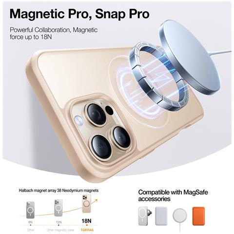 Cover per iPhone 16 Pro Max - TPU+PC, Oro Rosa, MagSafe - Foto 2