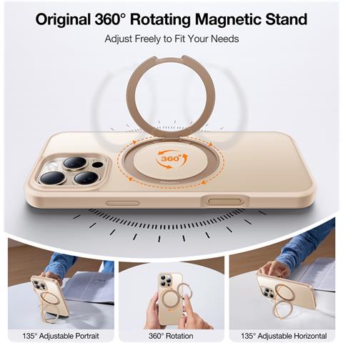 Cover per iPhone 16 Pro Max - TPU+PC, Oro Rosa, MagSafe - Foto 4