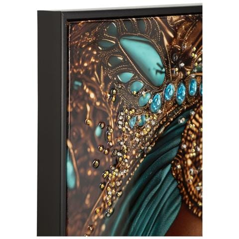 Stampa Su Tela Laccata Maya Line Art Donna Con Cornice Nera 50x100 - Foto 2