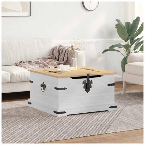 storage box Bianco 78 x 78 x 45 cm Pino massello - Foto 2