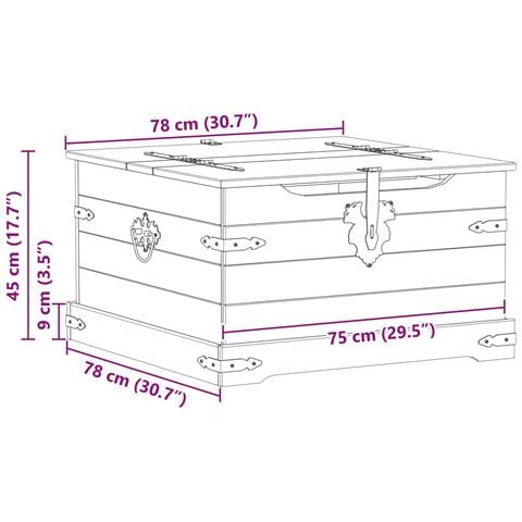 storage box Bianco 78 x 78 x 45 cm Pino massello - Foto 9