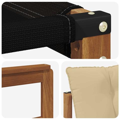 Set di divani da esterno con cuscino 6 pcs Naturale e Beige - Foto 9