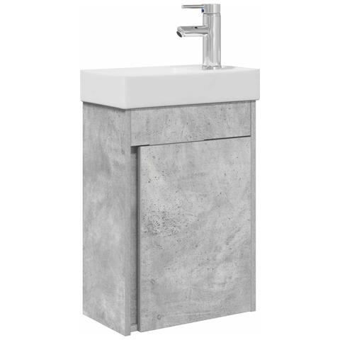 Mobile bagno con rubinetto Grigio Cemento 40,5 x 22,5 x 62 cm - Foto 1