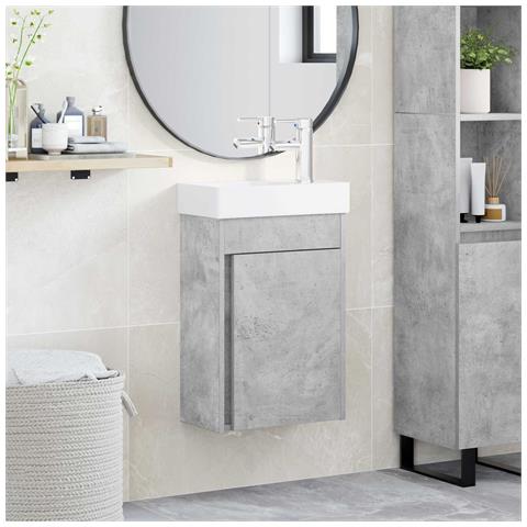 Mobile bagno con rubinetto Grigio Cemento 40,5 x 22,5 x 62 cm - Foto 2