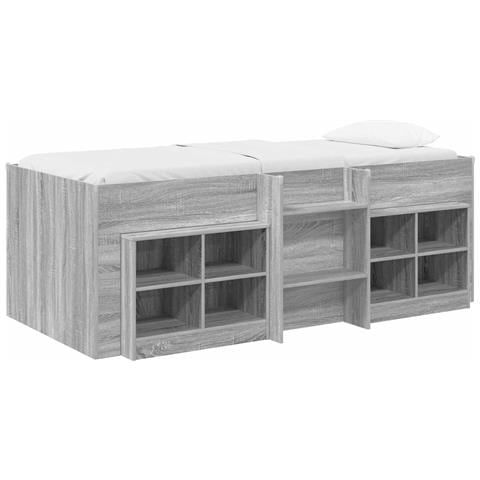 Struttura Letto Loft con Mobile 3 pz Sonoma grigio - Foto 1