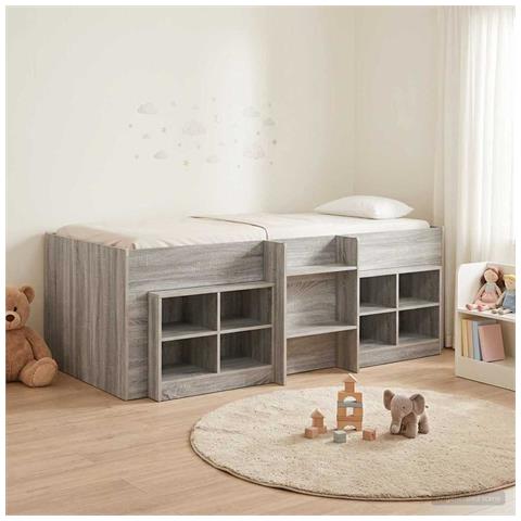 Struttura Letto Loft con Mobile 3 pz Sonoma grigio - Foto 2